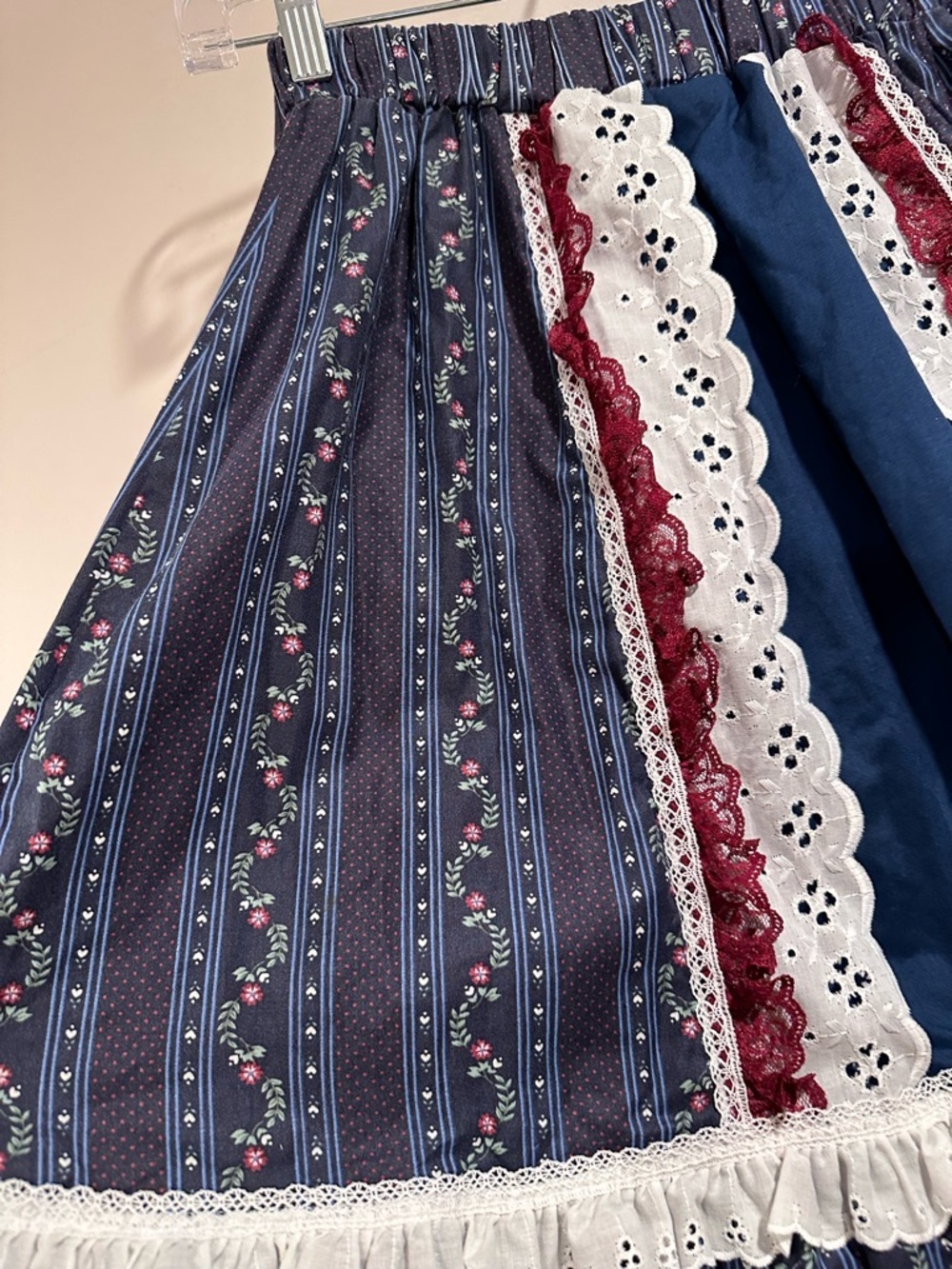 Vintage 70s-80s Fun & Fancy Originals Square Dance Lace Tiered Prairie Skirt MED - Picture 6 of 14